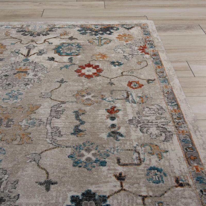 Alora Decor Cosmopolitan Traditional Beige Wool/Tencel Area Rug