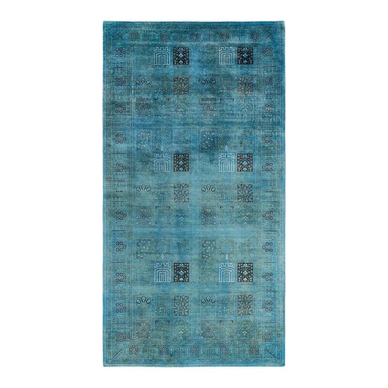 Fine Vibrance One-of-a-Kind Hand-Knotted Runner Rug - Blue, 6' 2" x 11' 8" - 6' 2" x 11' 8"