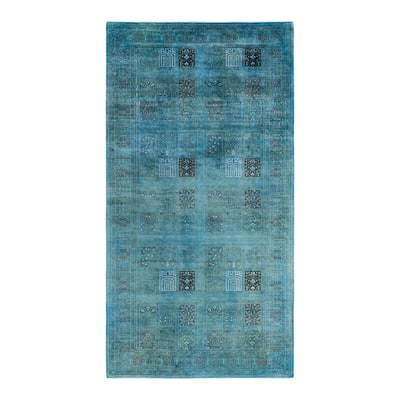Fine Vibrance One-of-a-Kind Hand-Knotted Runner Rug - Blue, 6' 2" x 11' 8" - 6' 2" x 11' 8"