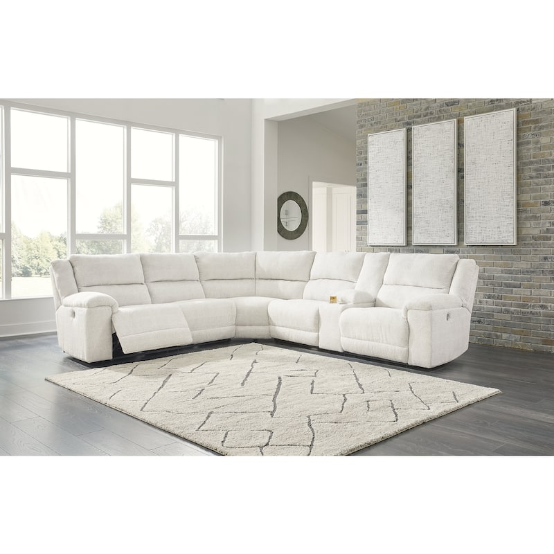 Signature Design by Ashley Keensburg White 3-Piece Power Reclining Sectional - Left Facing
