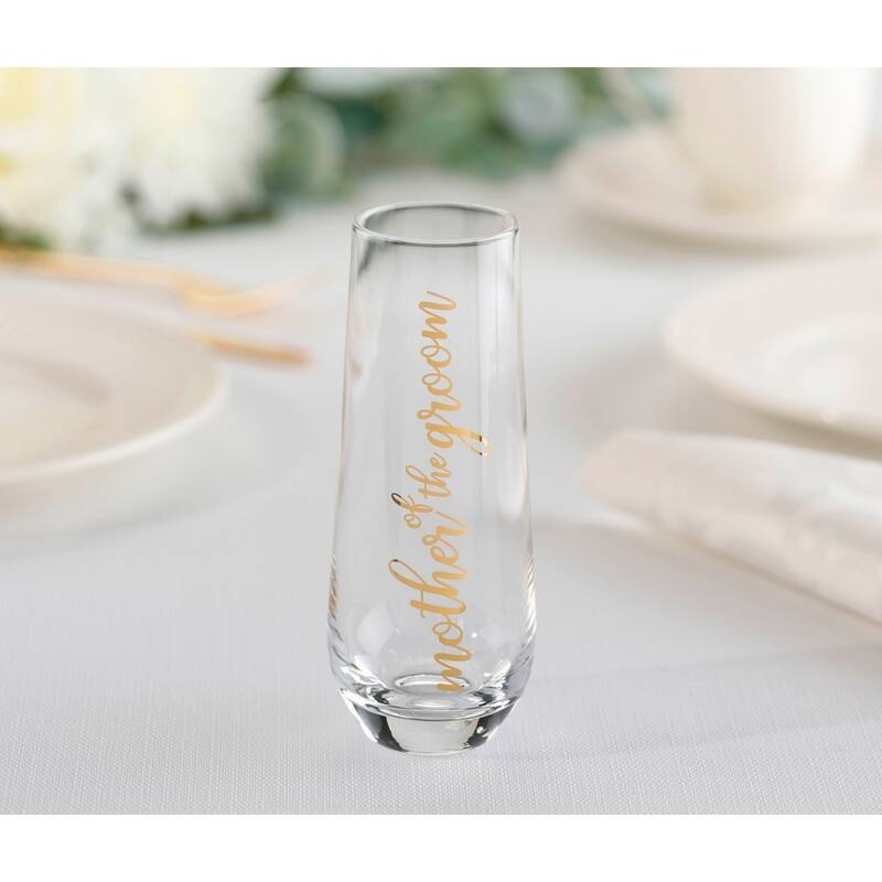 Curata Lillian Rose Mother of The Groom Stemless Wedding Toasting Glass
