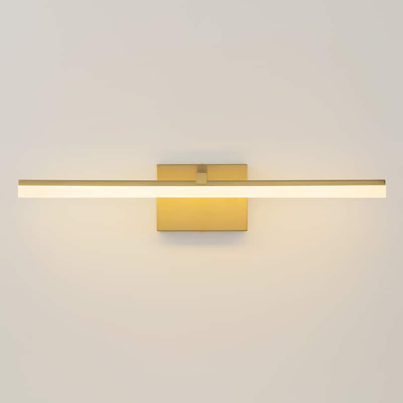 1-Light Modern Gold/ Black Linear LED Bathroom Vanity Light Indoor 3000K Wall Light