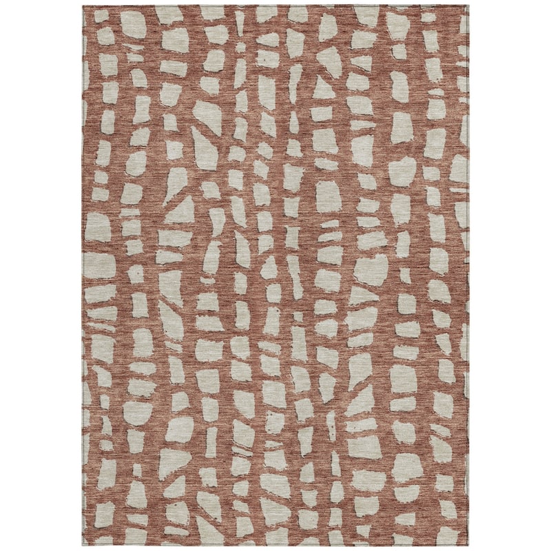 HomeRoots Abstract Transitional Rectangle Outdoor Rug
