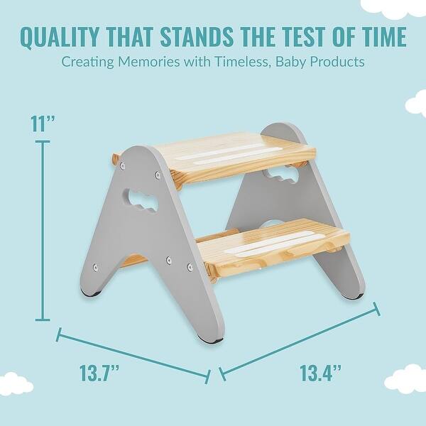 dimension image slide 2 of 3, Dream On Me JPMA Certified Skyward Multipurpose Kids Step Stool with Anti-Slip Base
