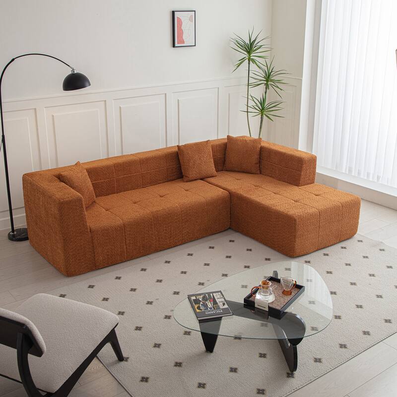L-Shaped Modular Deep Seat Cloud Sofa Floor Sectional Couch
