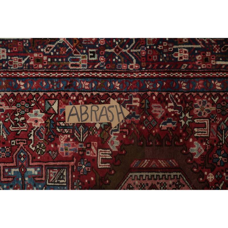 Hand Knotted Oriental 100% Wool Carpet Traditional Tribal Red Gharajeh Area Rug - 12' 7'' X 4' 11''