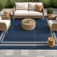 preview thumbnail 11 of 98, World Rug Gallery Border Indoor/Outdoor Flat Woven Area Rug 7' 10" x 10' - Navy