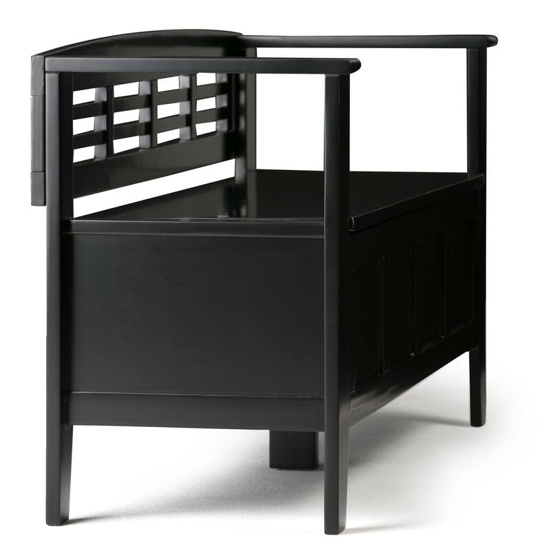 WYNDENHALL Chandler SOLID WOOD 48 inch Wide Contemporary Entryway Storage Bench - 48'' x 17'' x 25.2