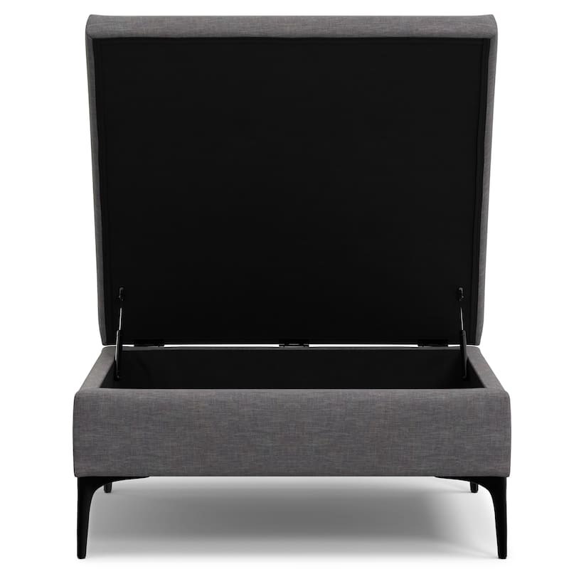 WYNDENHALL Lilah 36" Wide Contemporary Coffee Table Storage Ottoman with Lift Up Lid
