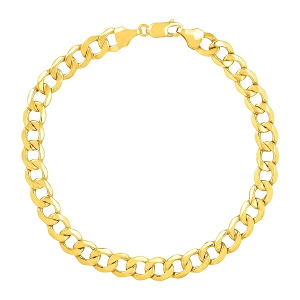 Shop Eternity Gold Men&#39;s Beveled Link Bracelet in 10K Gold - Overstock - 13886309