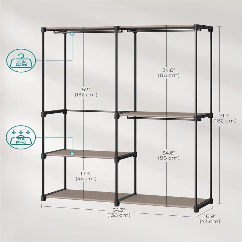 Freestanding Closet Organizer - 54.3 x 16.9 x 71.7 