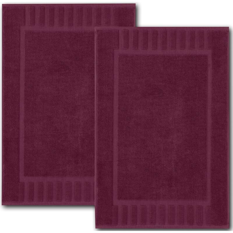White Classic Luxury Cotton Bath Mat 22x34 Set of 2
