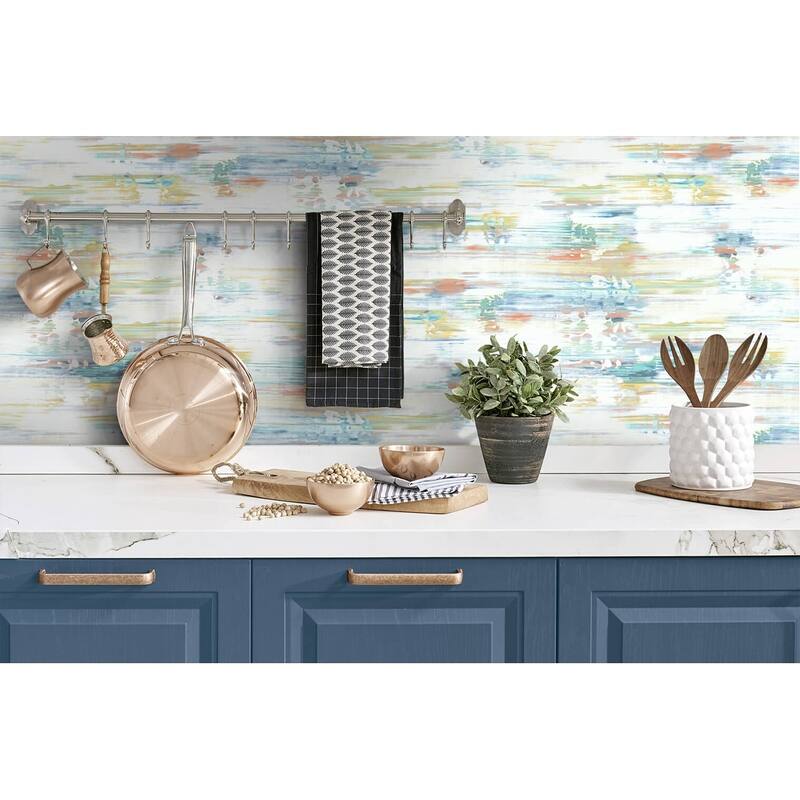 NextWall Brushed Stripe Abstract Peel and Stick Removable Wallpaper - 20.5 in. W x 18 ft. L