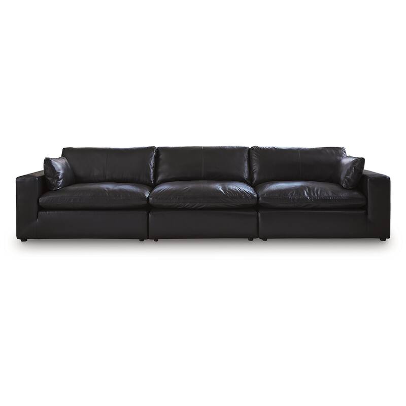Signature Design by Ashley Emilia Black 3-Piece Sectional Sofa - 138"W x 36"D x 41"H