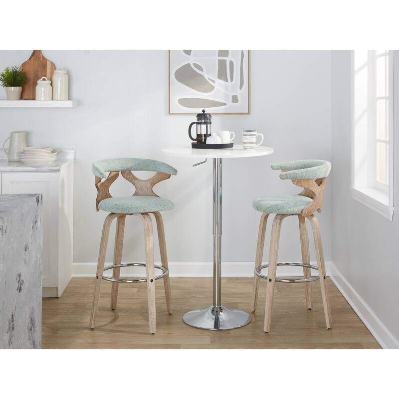 Carson Carrington Viby 30" Fixed-Height Bar Stool with Bent Wood Legs & Round Footrest (Set of 2)