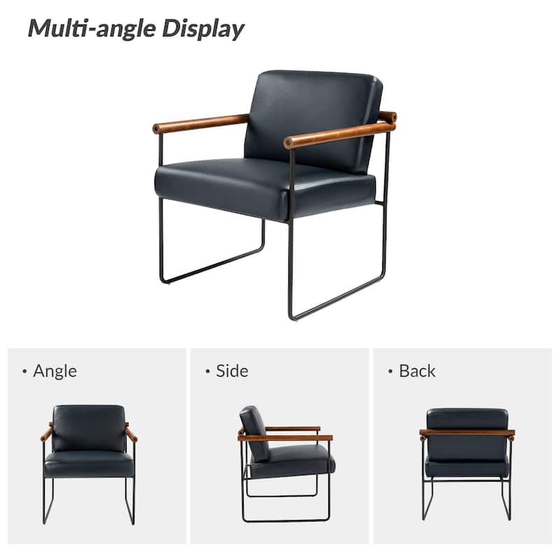 Justo Modern Accent Armchair with Metal Base and Removable Cushion Set Of 2 By HULALA HOME