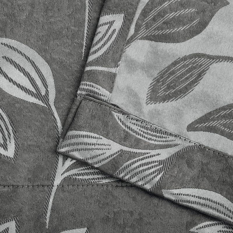 Superior Modern Bohemian Leaves Room Darkening Curtains with Grommets