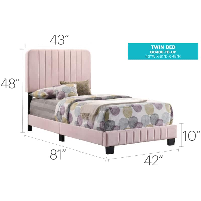 Pink Twin Bed with Contemporary Style, Vibrant Finish and Sturdy Frame for Kids' Bedrooms, Guest Spaces or Modern Homes