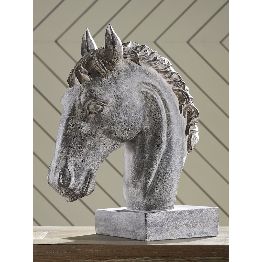 Signature Design by Ashley Carnlow Antique Gray Sculpture - 16.41" W x 8.75" D x 20.25" H