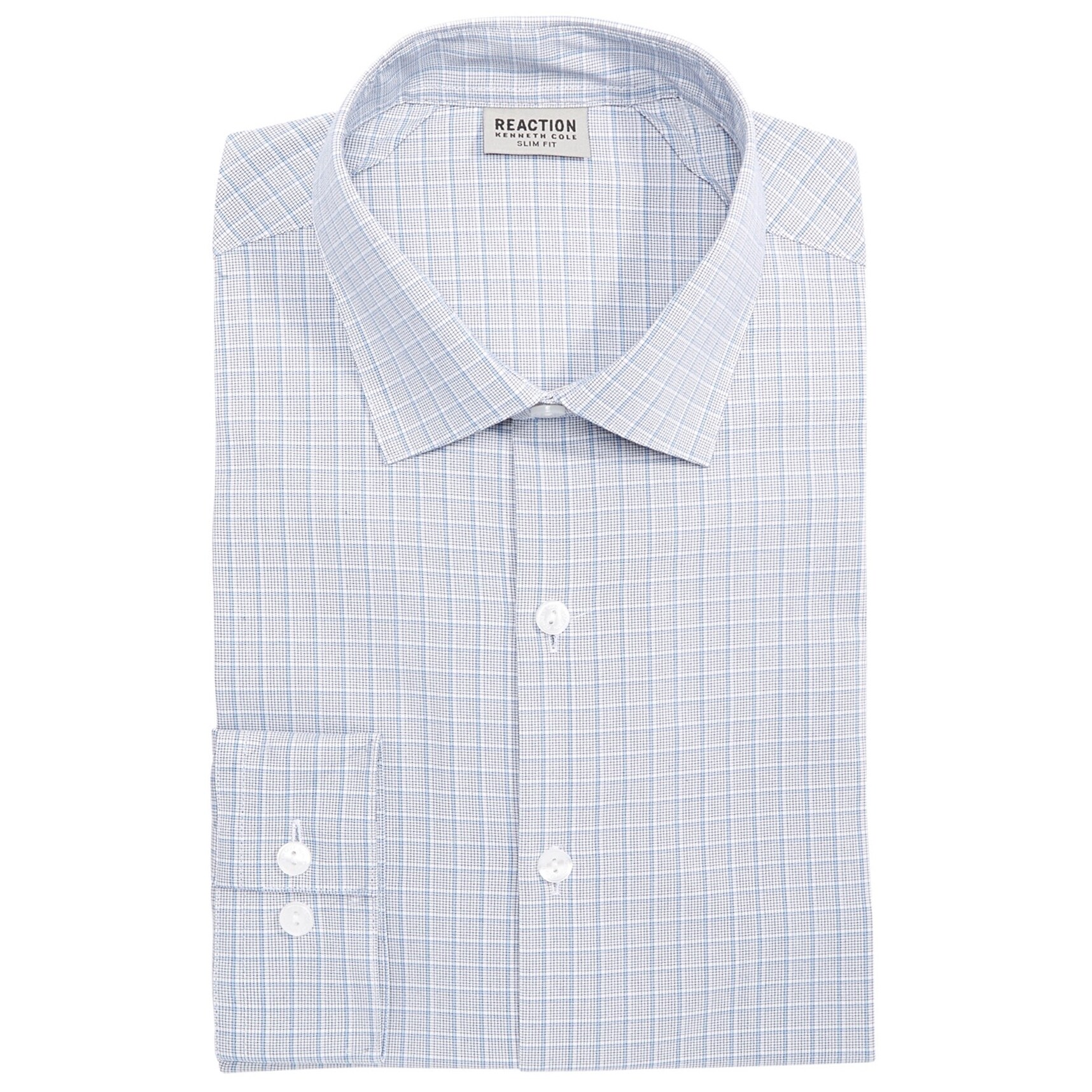 17.5 33 dress shirts Kenneth Cole Mens Checkered Button Up Dress Shirt, Blue, 17.5" Neck 32"-33" Sleeve - Bed Bath & Beyond
