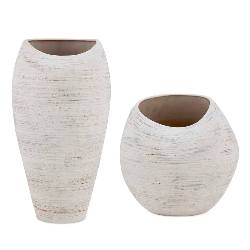 Uttermost Inara Indoor-Outdoor White Vases (Set of 2)