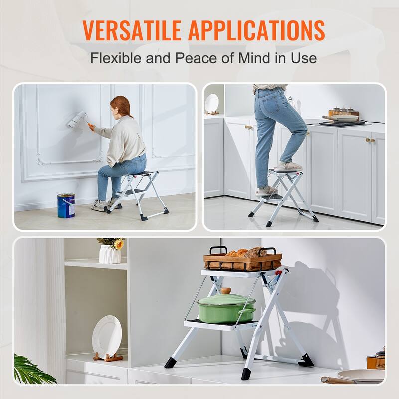 Step Stool Non-Slip Sturdy Step Ladders for Office, RVs, Pets, Bathrooms,Bedrooms