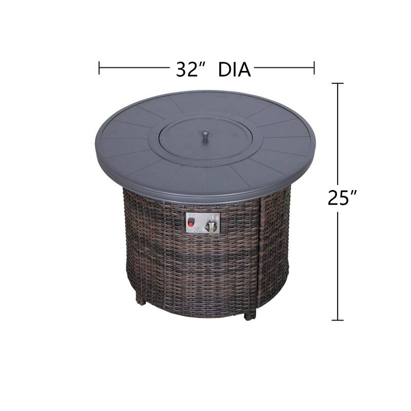 32" Round Fire Pit Table in Espresso