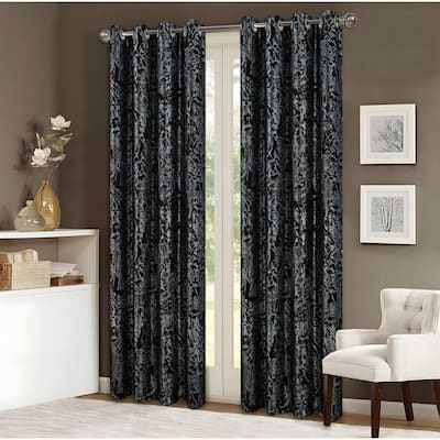 Brighton Abstract Leaves Foil Print Window Curtain