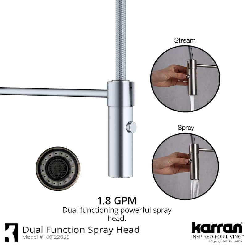 Karran Bluffton Single-Handle Pull-Down Sprayer Kitchen Faucet with Matching Soap Dispenser