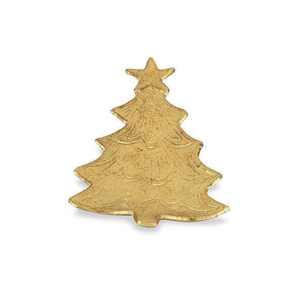 Shop 8 75 Golden Cast Iron Christmas Tree Table Piece On Sale Overstock 32297306