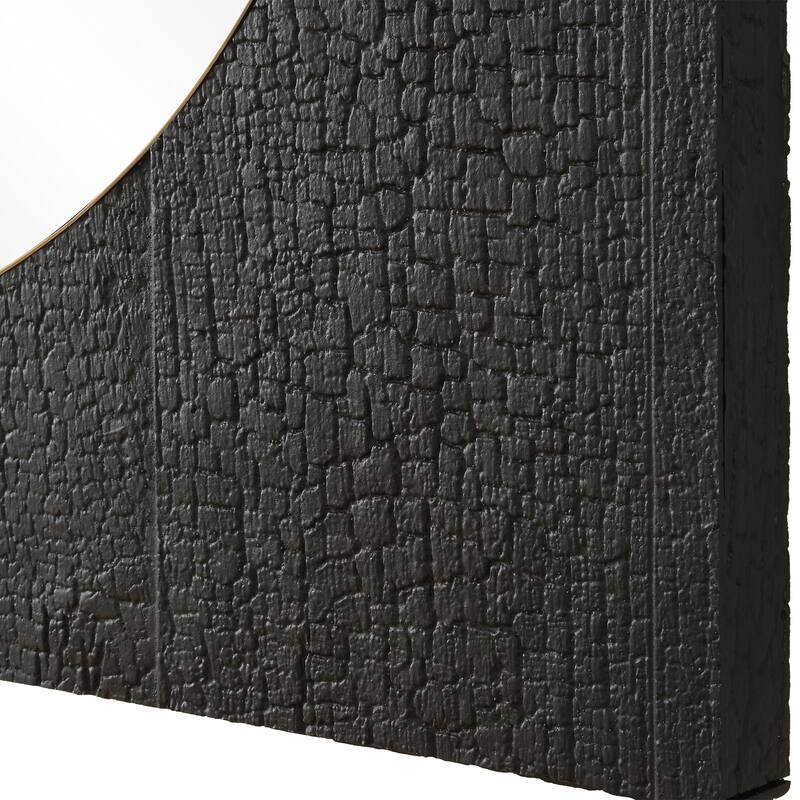 Brass Plated Frame Square Wall Mirror - 42" - Black