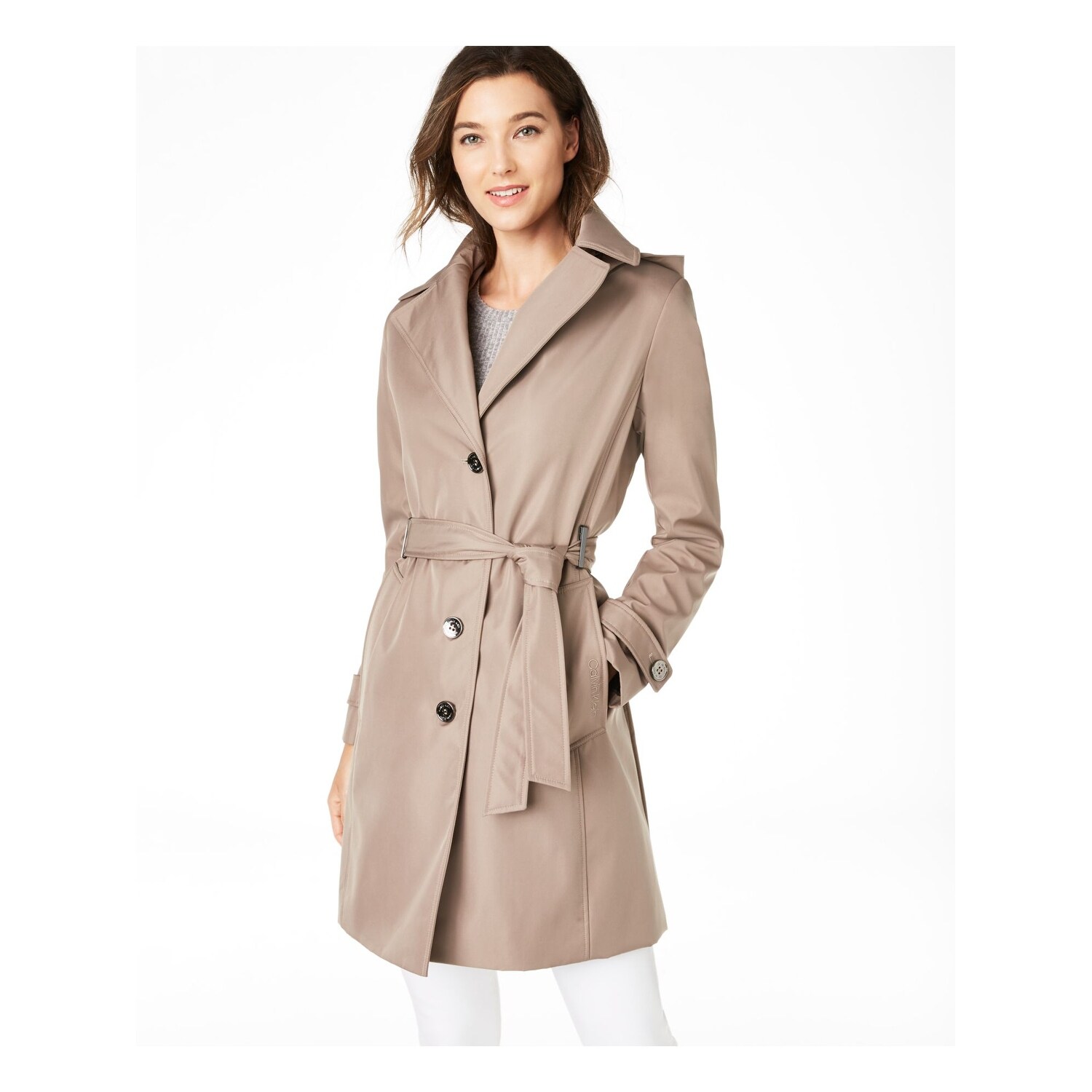 calvin klein belted trench coat