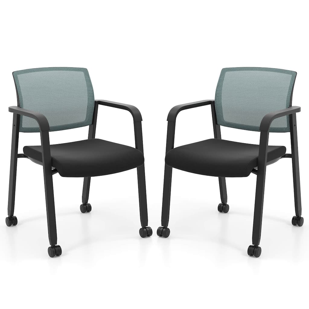 Costway Conference Chairs Set of 2/4 Stackable Office Guest Mesh Chair