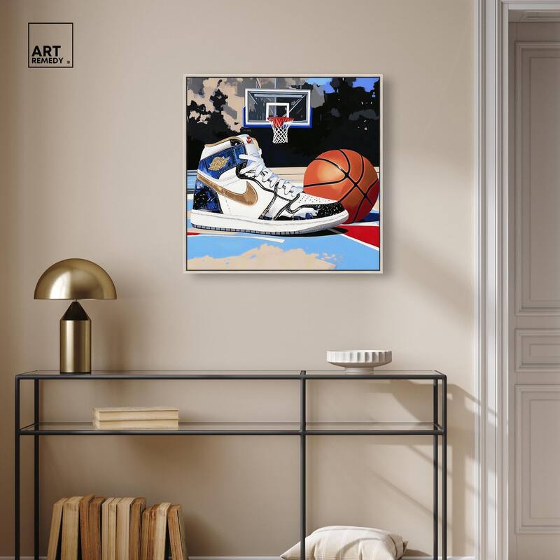 Basketball Court Blues Canvas by Art Remedy