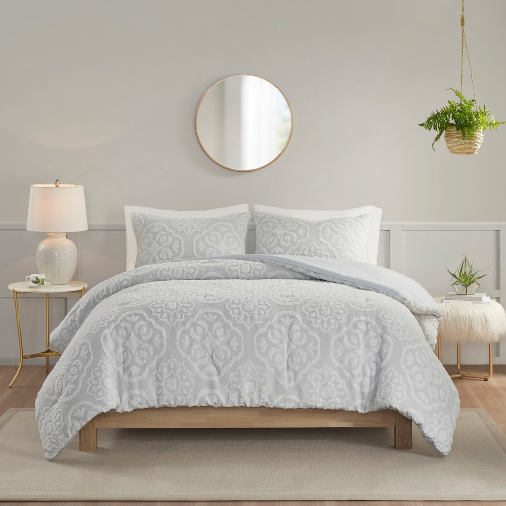 Madison Park Maeve 3 Piece Tufted Woven Medallion Comforter Set