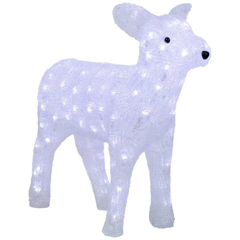 18" Lighted Acrylic Baby Reindeer Christmas Outdoor Decoration - Clear