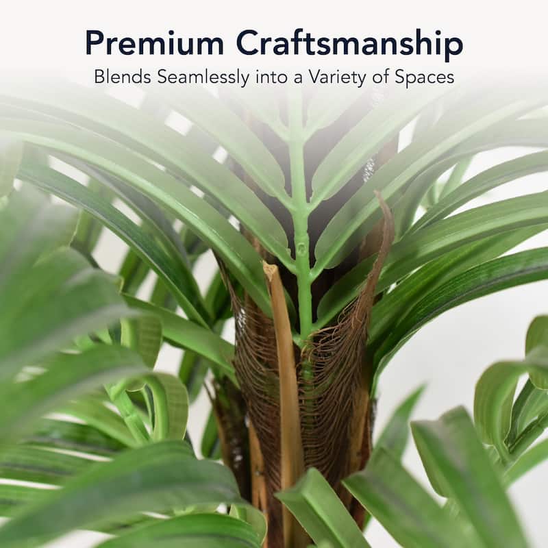 American Art Decor Artificial Palm Tree in Cement Pot Faux Plant for Home or Office - 60"