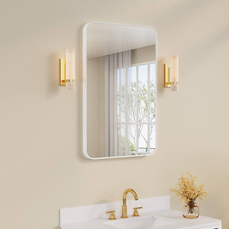 Modern Bathroom Wall Mounted Anodized Aluminum Framed Wall Vanity Mirror