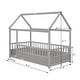 preview thumbnail 11 of 9, Kids and Baby Twin Size Floor House Bed with House Roof Frame and Fence Guardrails