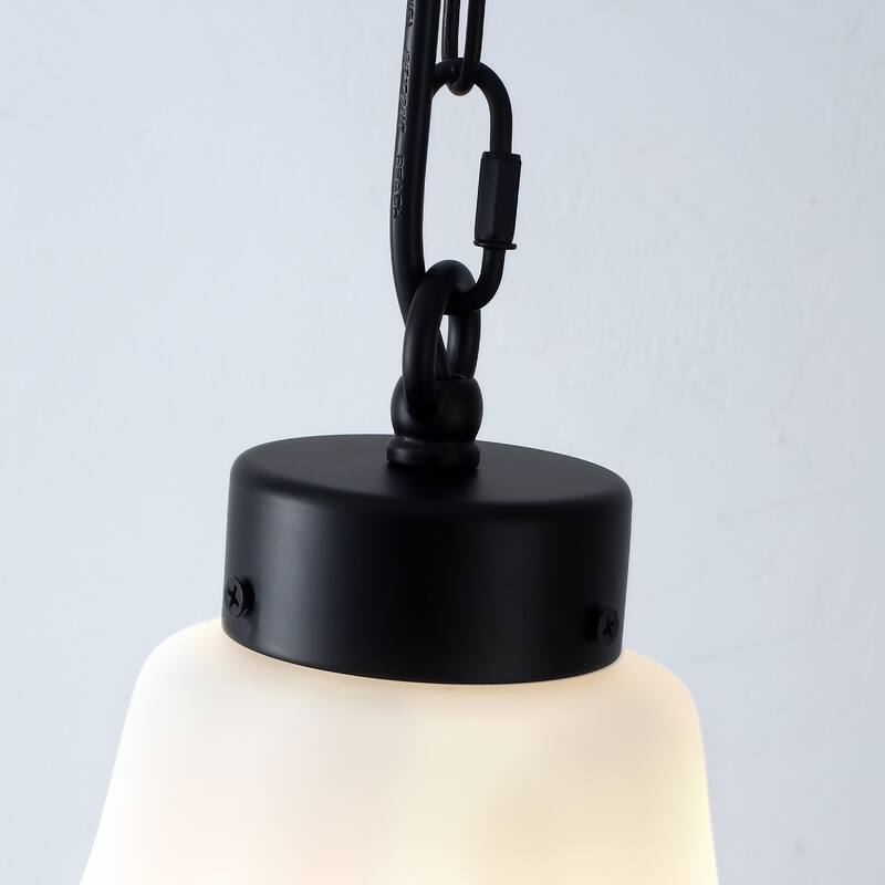 1- Light 8.26'' Wide Dimmable White Milk Glass Pendant