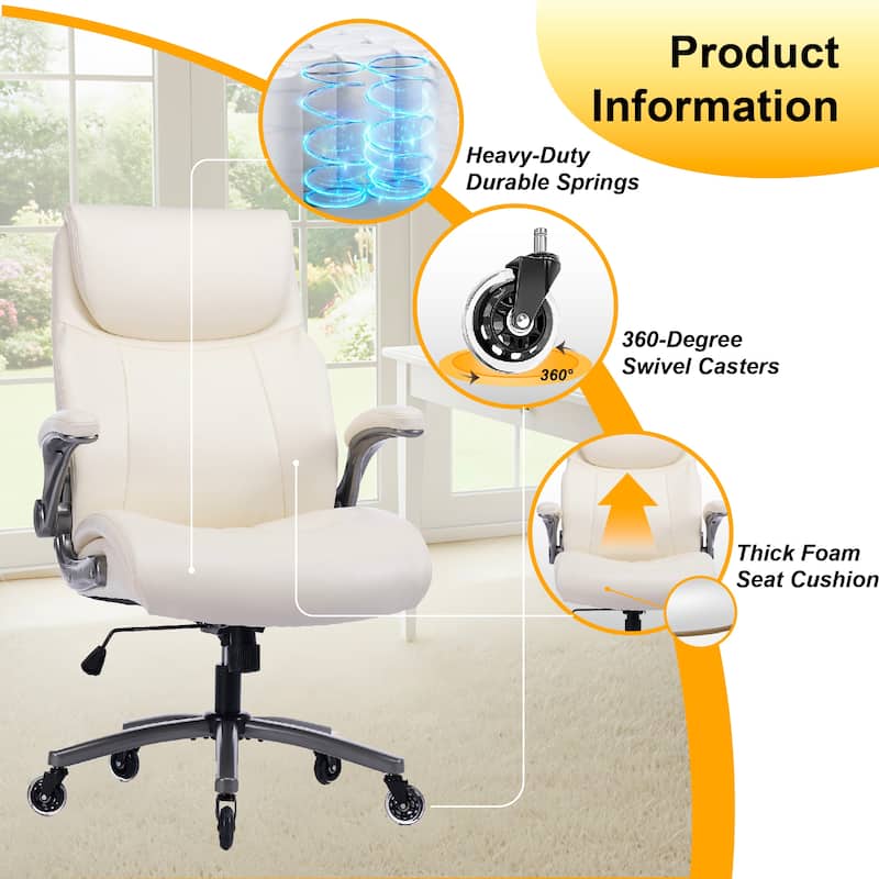 Ergonomic High-Back Office Chair in Premium Leather