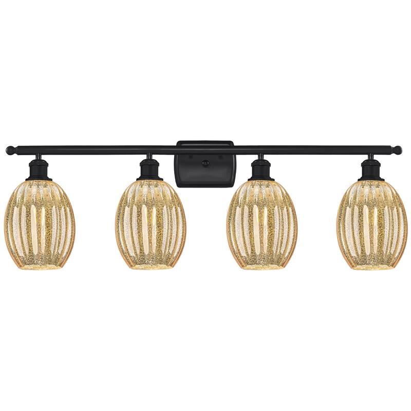Innovations Lighting Endless Possibilities Ballston - Preston - 4 Light 36" Bulb Shade Bath Vanity Light - Mercury/Matte Black