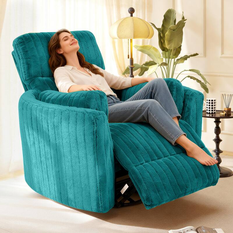 Rossetta Swivel Rocking Glider Power Recliner Chair with 24" Wide Seat & Type-C & USB Ports