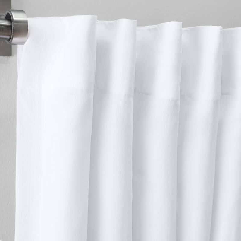 Serene Premium Cotton-Linen Blend Rod Pocket W Back Tabs Single Curtain Panel