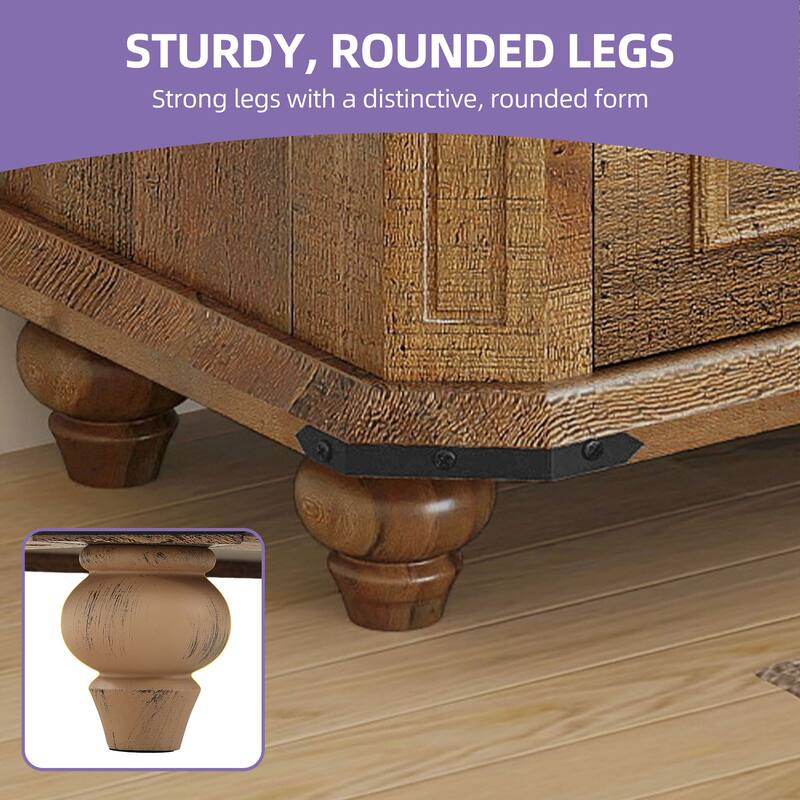 Farmhouse End Table, Sofa Side Table with Charging Station