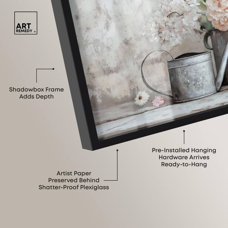 Can and White Blooms Shadowbox by Art Remedy