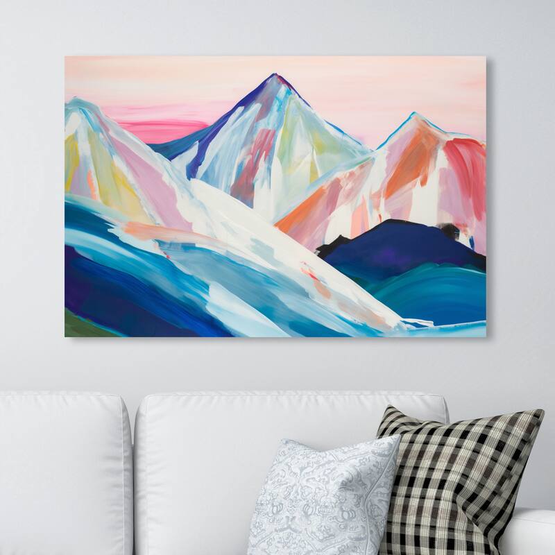 Wynwood Studio Abstract Ice Mountains in Pastels Blue and Modern & Contemporary Wall Art Canvas Print - 30 x 45