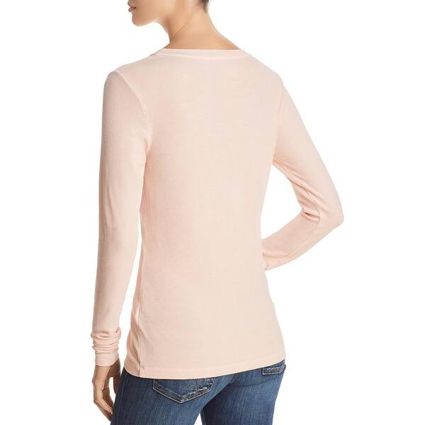Three Dots Womens Long Sleeve Rib Crew