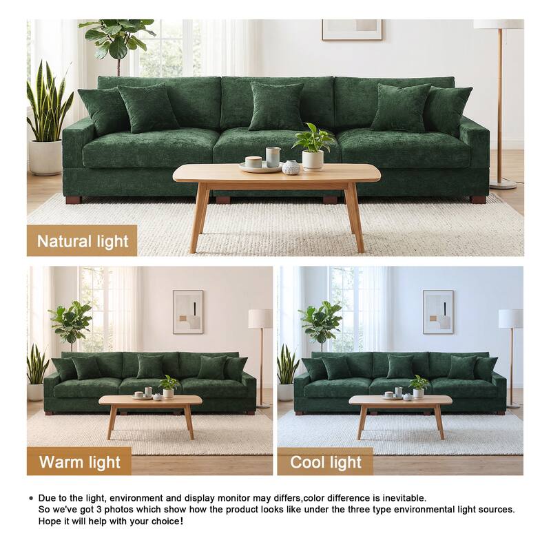 Oversized Chenille Modular Sectional Sofa With Deep Seat