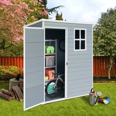 5x3ft Resin Outdoor Storage Shed Kit-Perfect to Store Patio Furniture